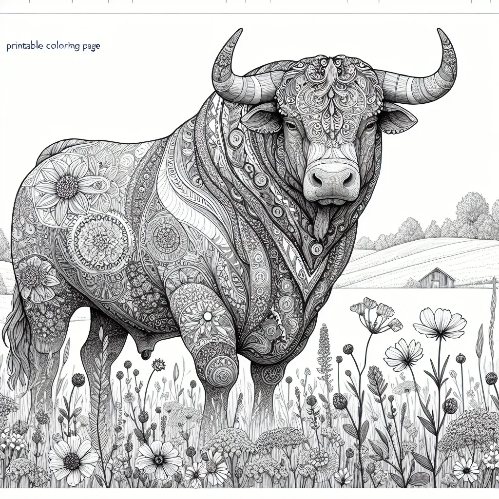 Unleash Your Creativity with Our Free Bull Coloring Page: Perfect for Kids and Adults Alike!