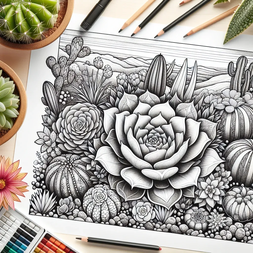 Unleash Your Creativity with a Beautiful Succulent Coloring Page Collection