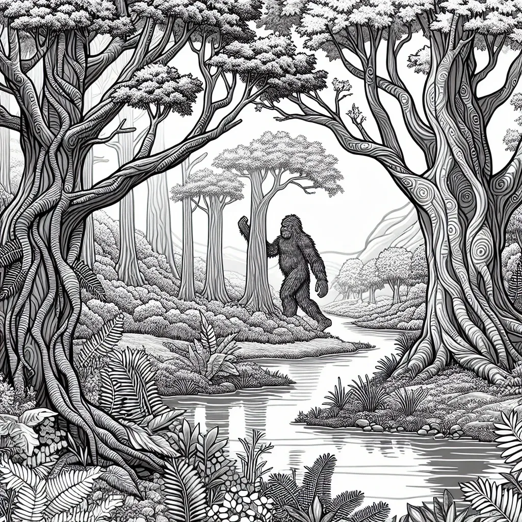 Discover the Magic of Mythical Creatures with Our Bigfoot Coloring Page Collection!